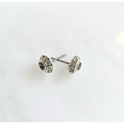 Boucles d'oreilles tiges diamant noir