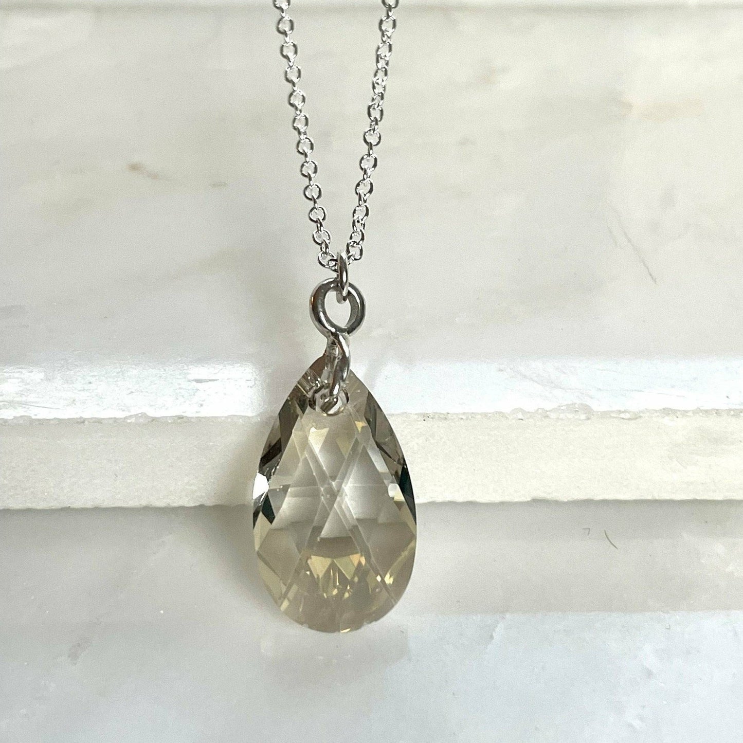 Crystal teardrop necklace your choice