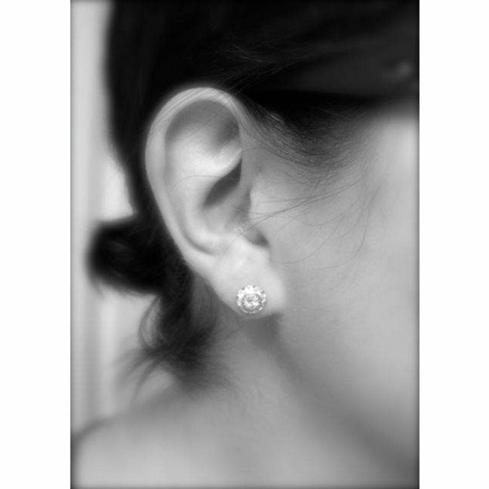 Black diamond post earrings