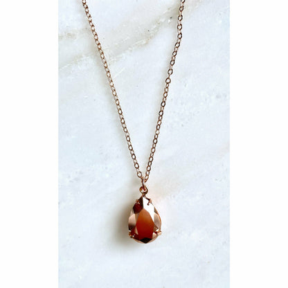 Collier en cristal miroir en or rose