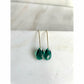 Long emerald green teardrop earrings