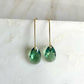 Long erinite green teardrop earrings