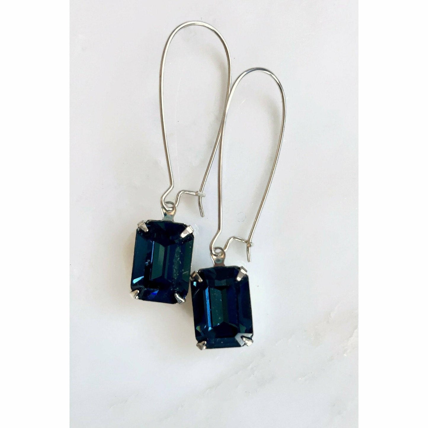 Octagon crystal earrings