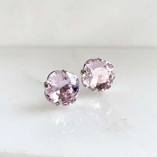 Light Pink Crystal Post Earring
