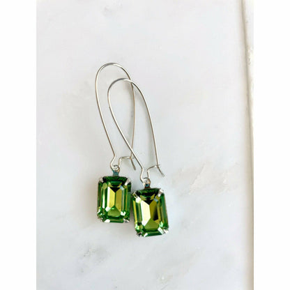 Pendientes de cristal octogonales