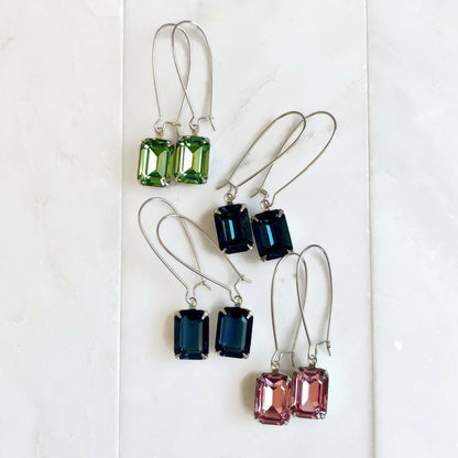 Boucles d'oreilles octogonales en cristal