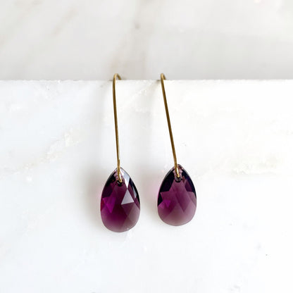 Long amethyst earrings