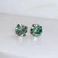 Mint green round crystal stud earring