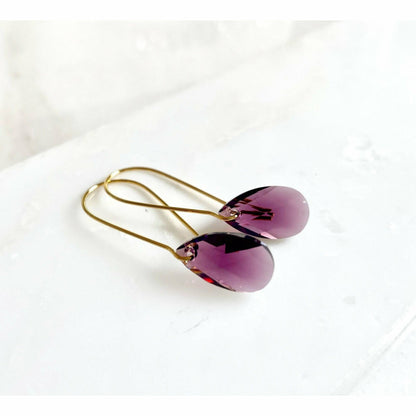 Boucles d'oreilles longues améthyste