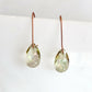 Luminous green crystal earrings on rose gold