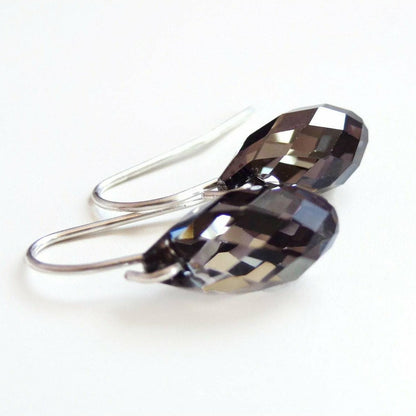 Boucles d'oreilles en cristal de diamant noir 