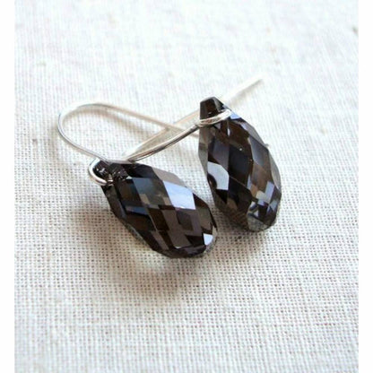 Boucles d'oreilles en cristal de diamant noir 