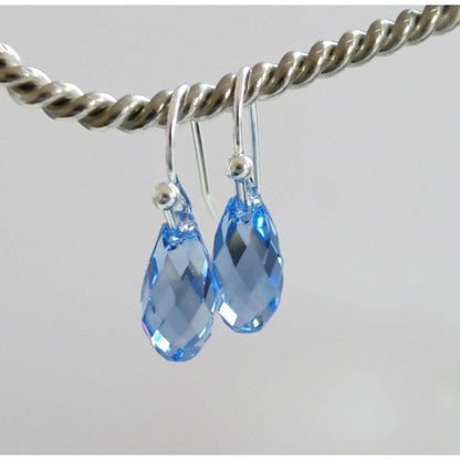 Boucles d'oreilles en cristal bleu saphir clair