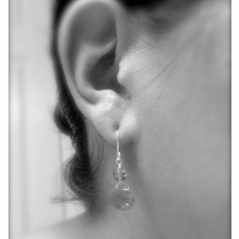 Gold crystal briolette earrings