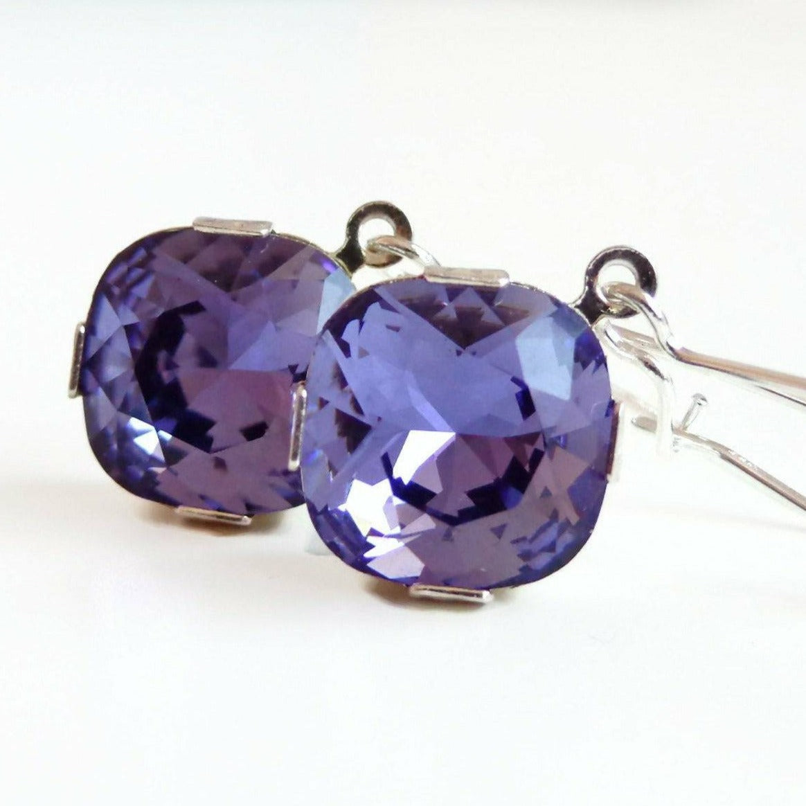 Lavender Crystal Dangle Earrings