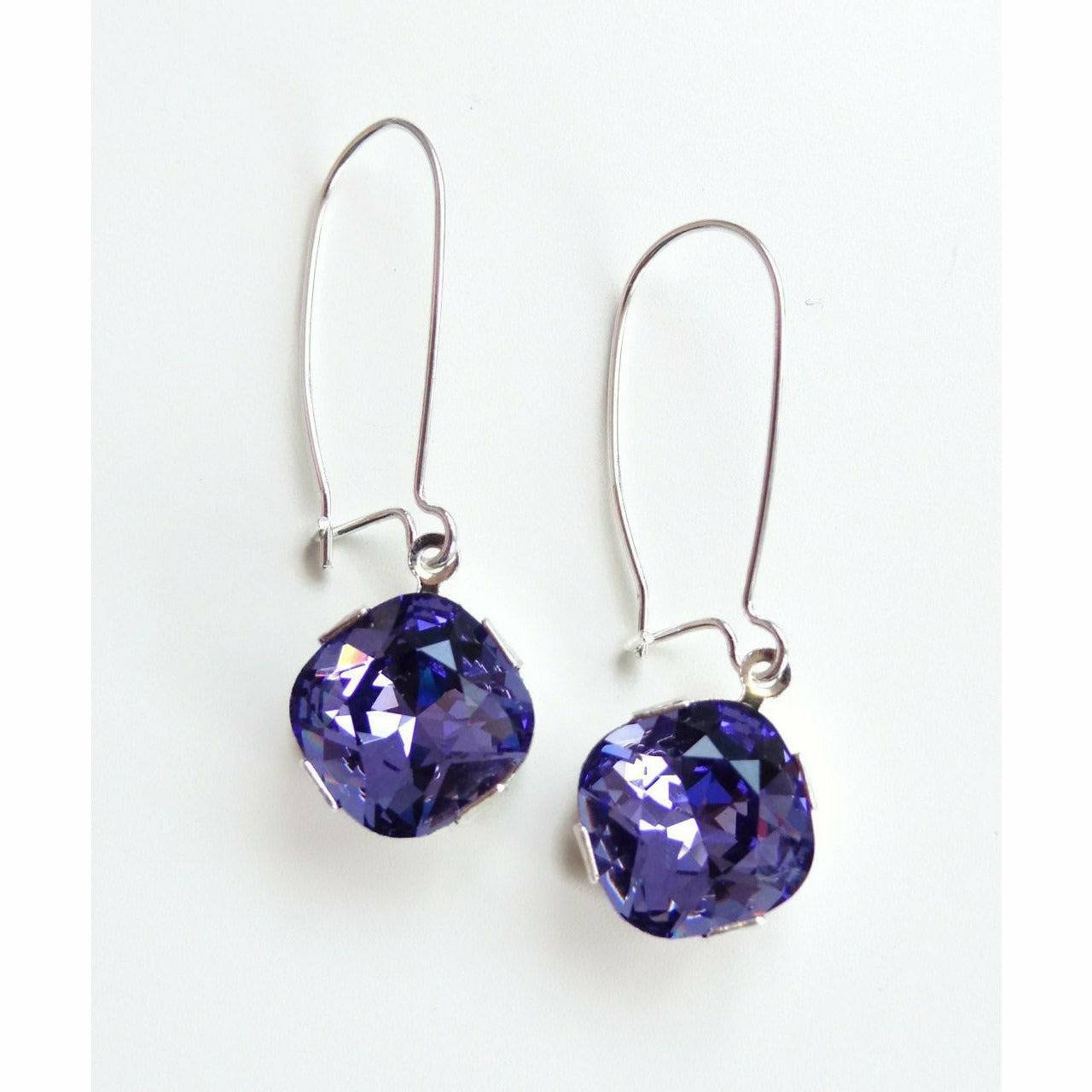 Lavender Crystal Dangle Earrings