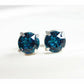 Teal Blue Crystal Post Earrings