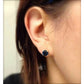 Teal Blue Crystal Post Earrings