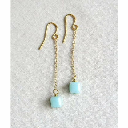 Mint Green Cube Earrings