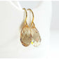 Gold crystal teardrop briolette earrings