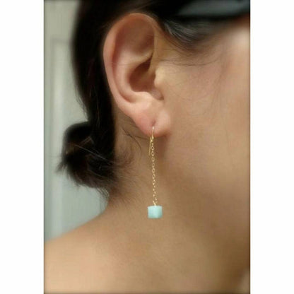 Mint Green Cube Earrings