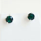 Emerald earrings round posts