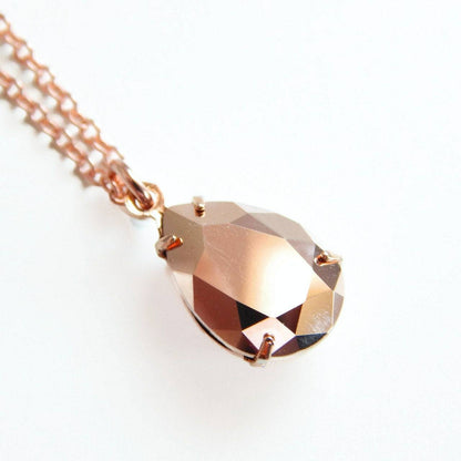 Collier en cristal miroir en or rose