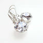 Clear crystal square cut earrings