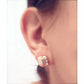 Rose gold square stud earrings