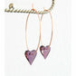 Purple Heart Hoop Earrings on Rose Gold