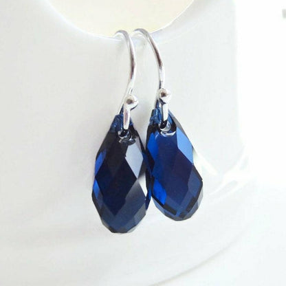 Boucles d'oreilles bleu foncé