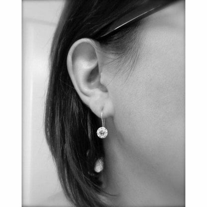 Boucle d'oreille pendante en cristal clair