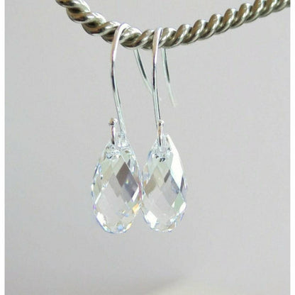 Clear crystal teardrop earrings