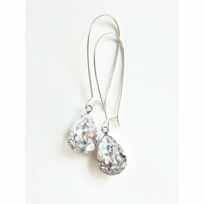 Boucles d'oreilles en cristal clair en forme de larme