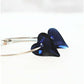 Navy blue heart earrings