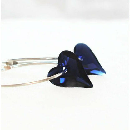 Boucles d'oreilles coeur bleu marine