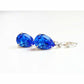 Vintage blue sapphire crystal earrings
