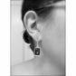 Clear crystal emerald cut earrings