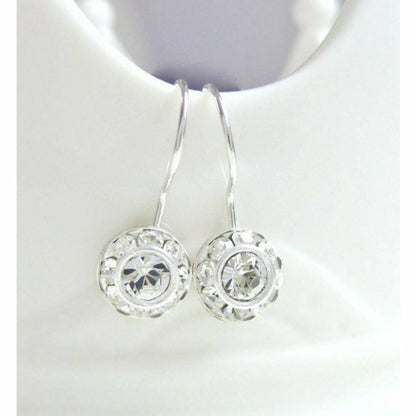 Boucle d'oreille pendante en cristal clair