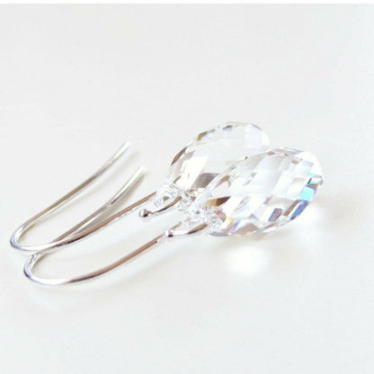 Clear crystal teardrop earrings