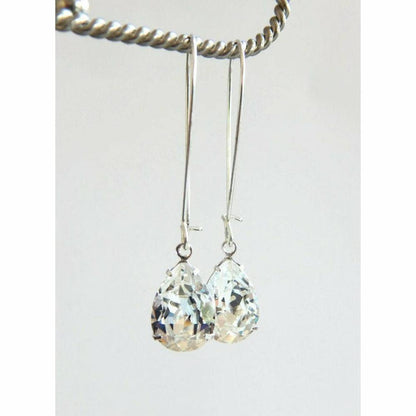 Boucles d'oreilles en cristal clair en forme de larme