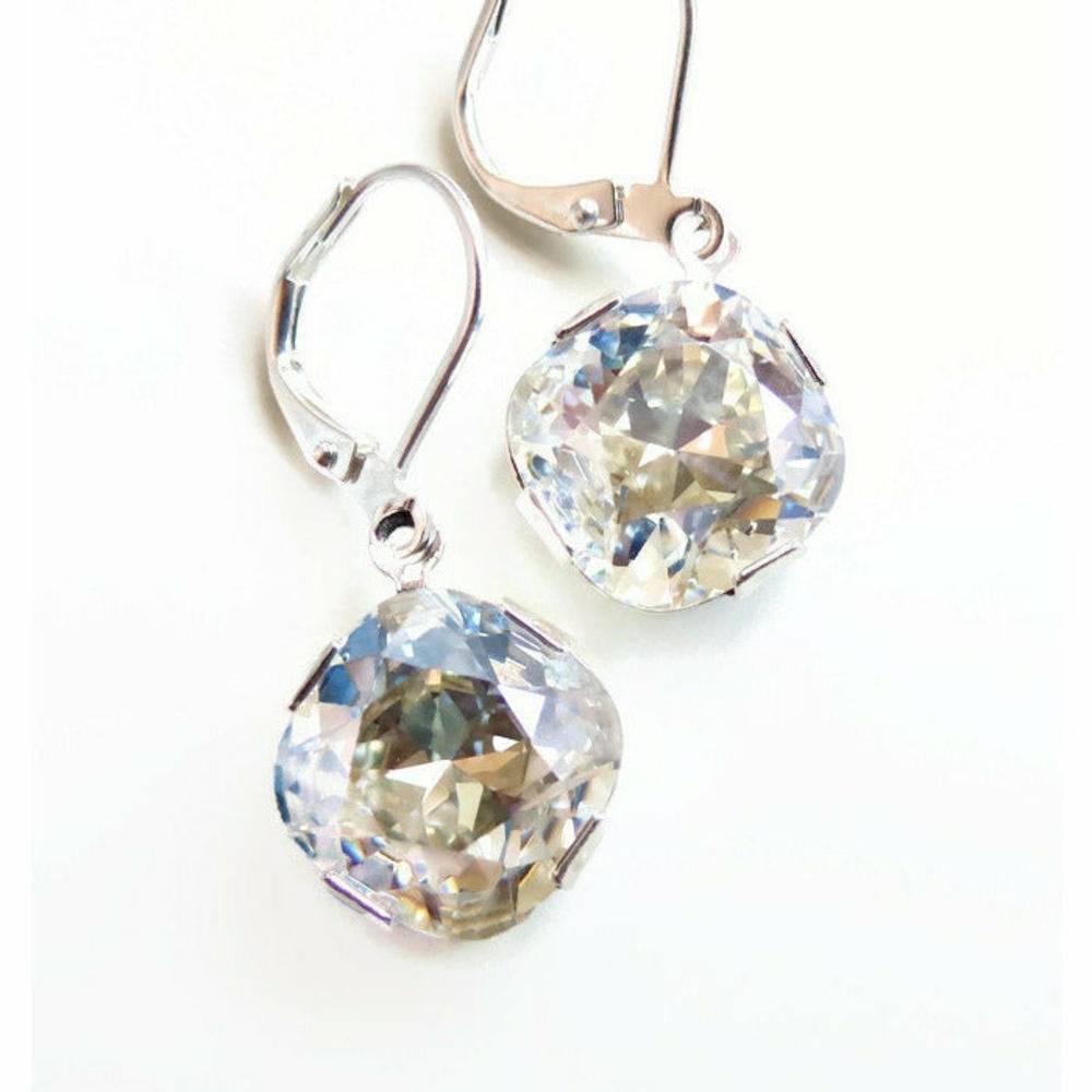 Moonlight crystal dangle earrings