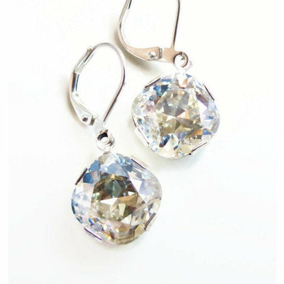 Boucles d'oreilles pendantes en cristal clair de lune