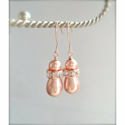 Pendientes de oro rosa con perlas ruborizadas