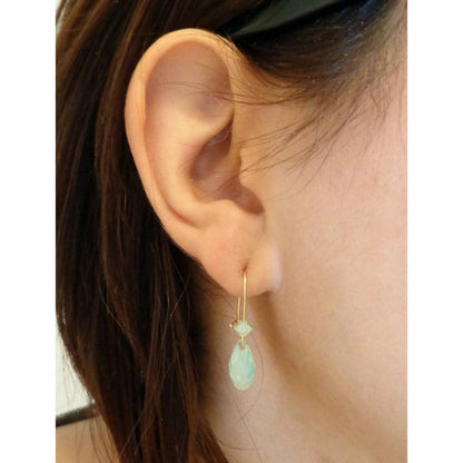 Mint Green Opal Crystal Teardrop Earrings