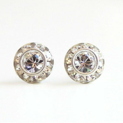 Clear crystal stud earrings