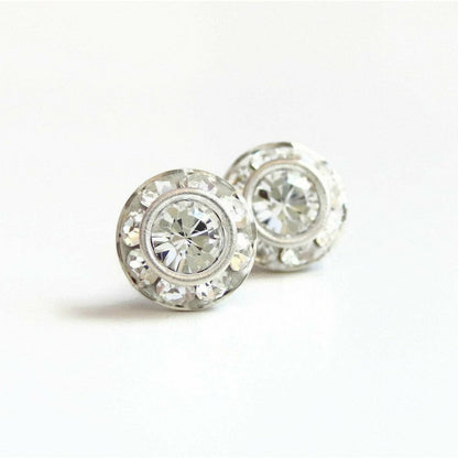 Clear crystal stud earrings