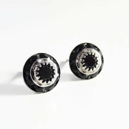 Black crystal studs