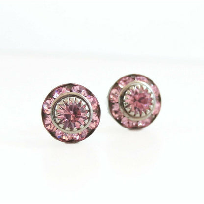 Pendientes de cristal rosa claro