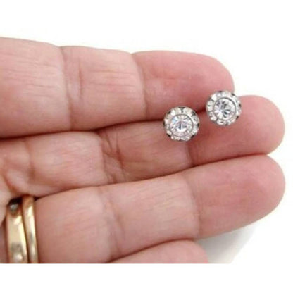 Clear crystal stud earrings